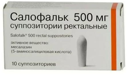 Фото Салофальк, суппозитории ректальные 500 мг, 10 шт.