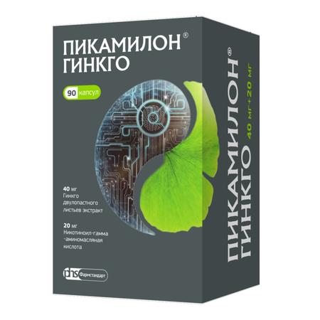 Фото Пикамилон Гинкго, капсулы, 40 мг+20 мг, 90 шт.