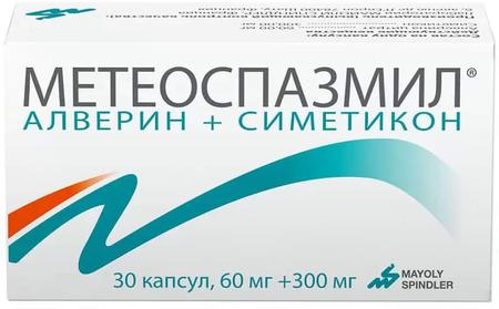 Фото Метеоспазмил, капсулы 60 мг+300 мг, 30 шт.