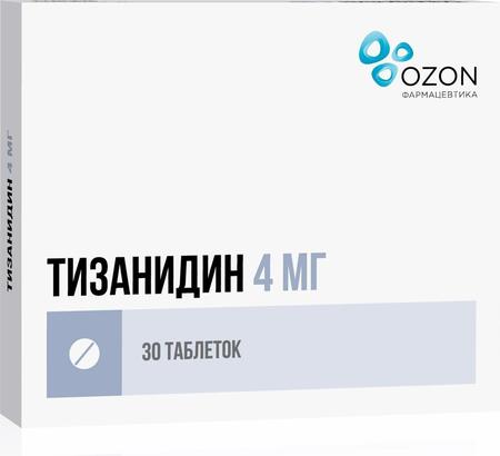 Фото Тизанидин, таблетки 4 мг, 30 шт.