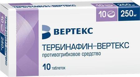 Фото Тербинафин-Вертекс, таблетки 250 мг, 10 шт.