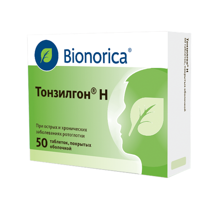 Фото Тонзилгон Н, таблетки покрытые оболочкой, 50 шт.