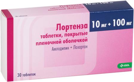 Фото Лортенза, таблетки покрыт. плен. об. 10 мг+100 мг, 30 шт.