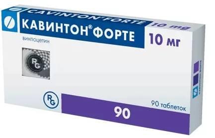 Фото Кавинтон форте, таблетки 10 мг, 90 шт.
