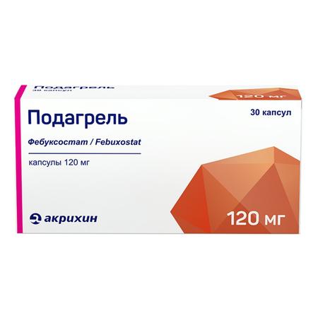 Фото Подагрель, капсулы 120 мг, 30 шт.