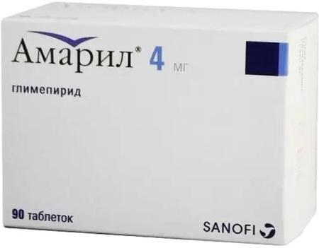 Фото Амарил, таблетки 4 мг, 90 шт.