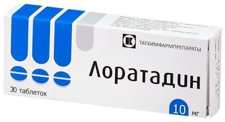 Фото Лоратадин, таблетки 10 мг (Татхимфармпрепараты), 30 шт.