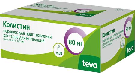 Фото Колистин, порошок 80 мг (1000000 ЕД), 28 шт.