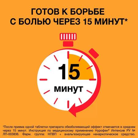 Фото Нурофен Интенсив, таблетки покрыт. плен. об. 200 мг+500 мг, 6 шт.