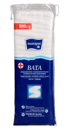 Фото Вата Matopat хлопковая нестерильная (зиг-заг), 100 г