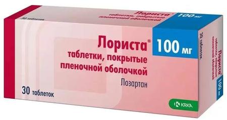 Фото Лориста, таблетки покрыт. плен. об. 100 мг, 30 шт.