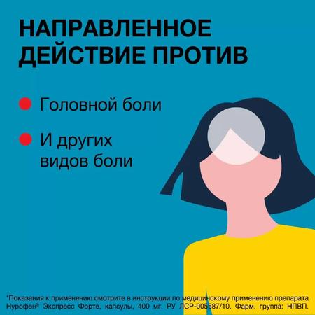 Фото Нурофен Экспресс форте, капсулы 400 мг, 10 шт.