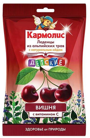 Фото Кармолис, леденцы детские (вишня с медом и витамином C), 75 г Фото Кармолис, леденцы детские (вишня с медом и витамином C), 75 г