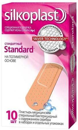 Фото Silkoplast Standart, пластырь стерильный на полимерной основе, 10 шт.