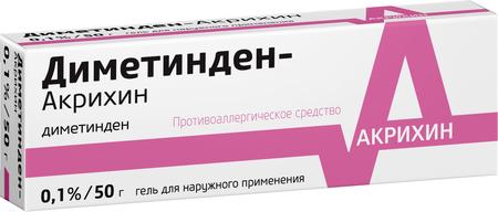 Фото Диметинден-Акрихин, гель 0.1%, 50 г