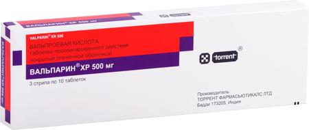 Фото Вальпарин XP, таблетки пролонг. покрыт. плен об. 500 мг, 30 шт.