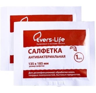 Фото Эверс Лайф, салфетка антибактериальная спиртовая 13.5 см x 18.5 см