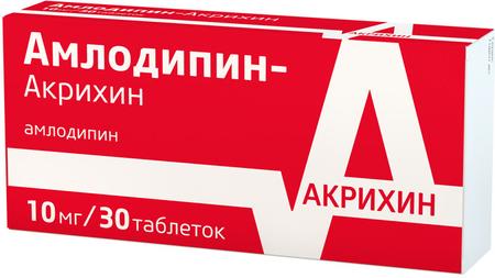 Фото Амлодипин-Акрихин, таблетки 10 мг, 30 шт.