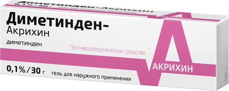 Фото Диметинден-Акрихин, гель 0.1%, 30 г