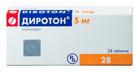 Фото Диротон, таблетки 5 мг, 28 шт.