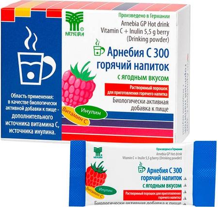 Фото Арнебия С 300, горячий напиток (ягодный вкус), порошок, пакетики 5.5 г, 10 шт. Фото Арнебия С 300, горячий напиток (ягодный вкус), порошок, пакетики 5.5 г, 10 шт.