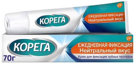 Фото Корега, крем для фиксации зубных протезов (нейтральный вкус), 70 г