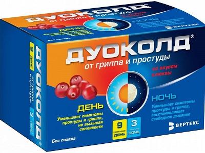 Фото Дуоколд, порошок (клюква), набор День-Ночь, 9 + 3 шт.