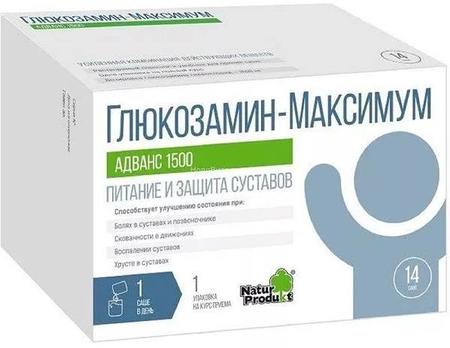 Фото Глюкозамин Максимум Адванс 1500, порошок, саше 10 г, 14 шт.