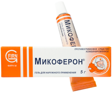 Фото Микоферон гель д/наруж прим 10000 МЕ/г +10 мг/г +10 мг/г туба 15 г х1