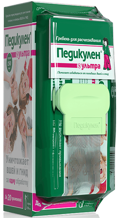 Фото Педикулен Ультра, набор против вшей и гнид (с гребнем и лупой), 150 мл