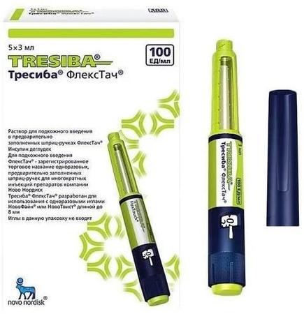 Фото Тресиба ФлексПен р-р п/к введ 100 ЕД/мл (картридж в шприце-руч) 3 мл х5