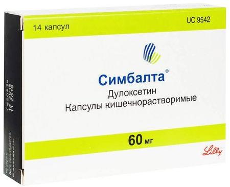 Фото Симбалта, капсулы кишечнорастворимые 60 мг, 14 шт.