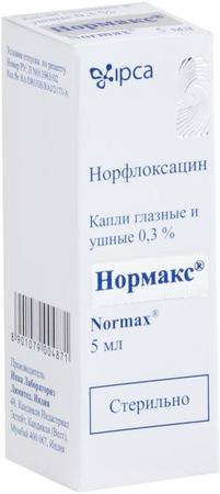 Фото Нормакс, капли 0.3%, 5 мл