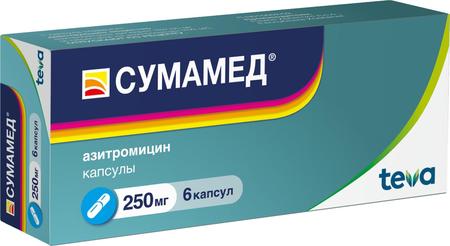 Фото Сумамед, капсулы 250 мг, 6 шт.