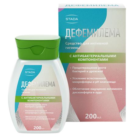 Фото Дефемилема, средство для интимной гигиены (с антибактериальным компонентом), 200 мл Фото Дефемилема, средство для интимной гигиены (с антибактериальным компонентом), 200 мл