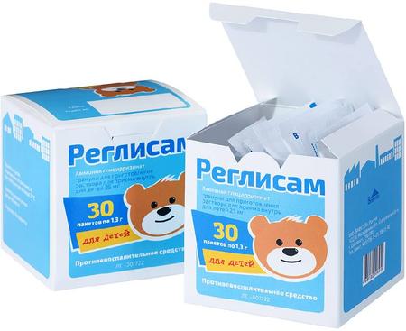 Фото Реглисам, гранулы для приготовления раствора для детей 25 мг, 30 пакетиков
