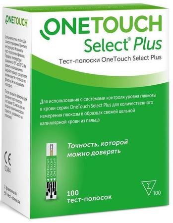 Фото Тест-полоски One Touch Select Plus, 100 шт. Фото Тест-полоски One Touch Select Plus, 100 шт.