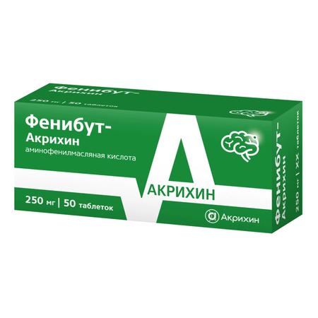 Фото Фенибут-Акрихин, таблетки 250 мг, 50 шт.