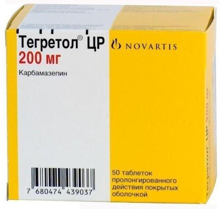 Фото Тегретол ЦР, таблетки пролонг. покрыт. плен. об. 200 мг, 50 шт.