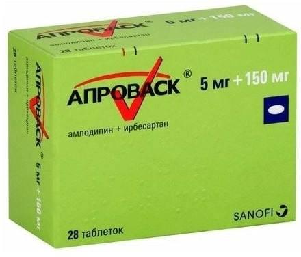 Фото Апроваск, таблетки покрыт. плен. об. 5 мг+150 мг, 28 шт.