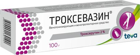 Фото Троксевазин, гель 2%, 100 г Фото Троксевазин, гель 2%, 100 г