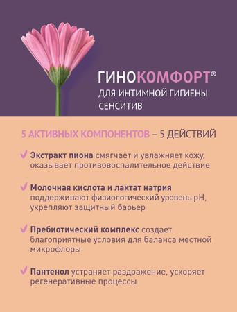 Фото Гинокомфорт Сенситив, моющий гель, 200 мл Фото Гинокомфорт Сенситив, моющий гель, 200 мл