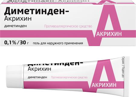 Фото Диметинден-Акрихин, гель 0.1%, 30 г