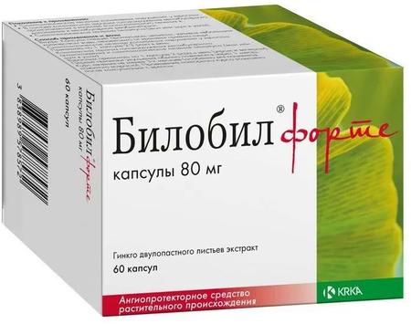 Фото Билобил форте, капсулы 80 мг, 60 шт.