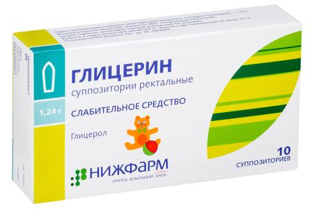 Фото Глицерин, суппозитории ректальные 1.24 г (Нижфарм), 10 шт.
