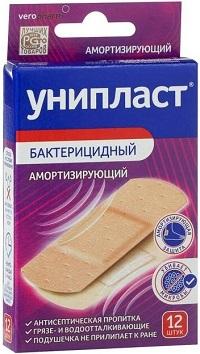 Фото Унипласт, набор лейкопластырей бактерицидных амортизирующих, 12 шт.