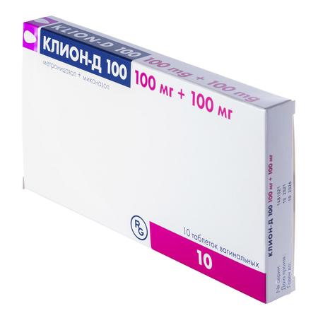 Фото Клион-Д 100, таблетки вагинальные 100 мг+100 мг, 10 шт.