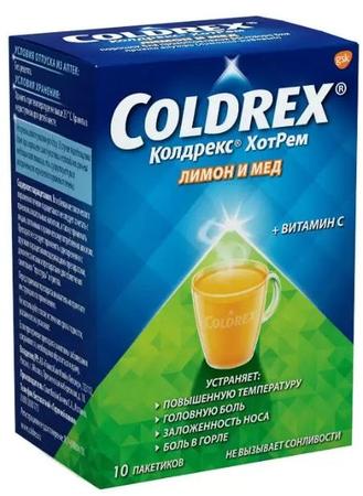 Фото Колдрекс ХотРем, порошок (мед-лимон), 5 шт.
