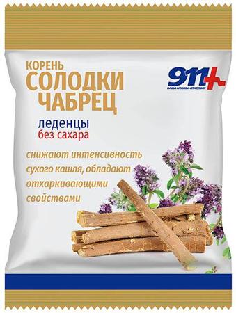 Фото 911 леденцы б/сахара (корень солодки/чабрец с вит С) 50 г х1