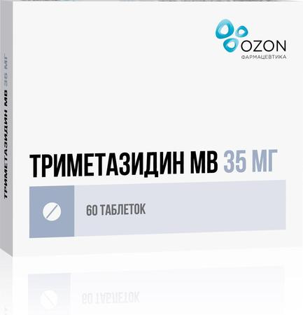 Фото Триметазидин МВ, таблетки пролонг. покрыт. плен. об. 35 мг, 60 шт.